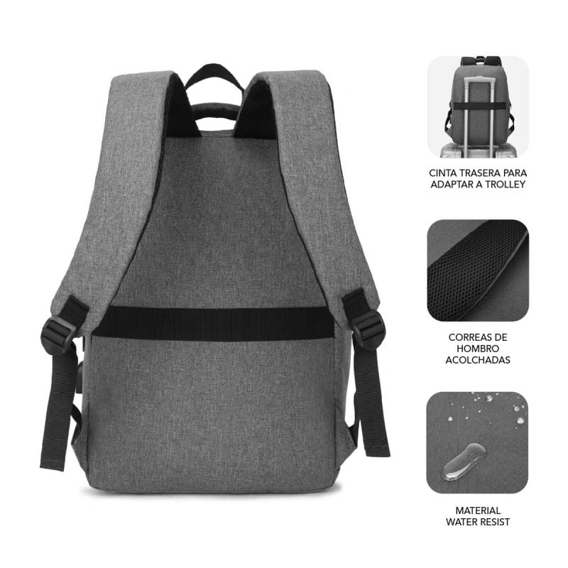 Mochila Subblim City Backpack para Portátiles hasta 15.6"
Puerto USB
Gris