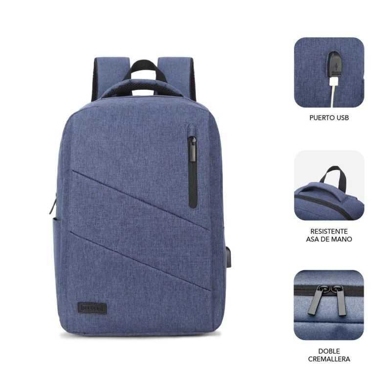 Mochila Subblim City Backpack para Portátiles hasta 15.6"
Puerto USB
Azul