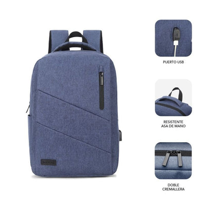Mochila Subblim City Backpack para Portátiles hasta 15.6"
Puerto USB
Azul