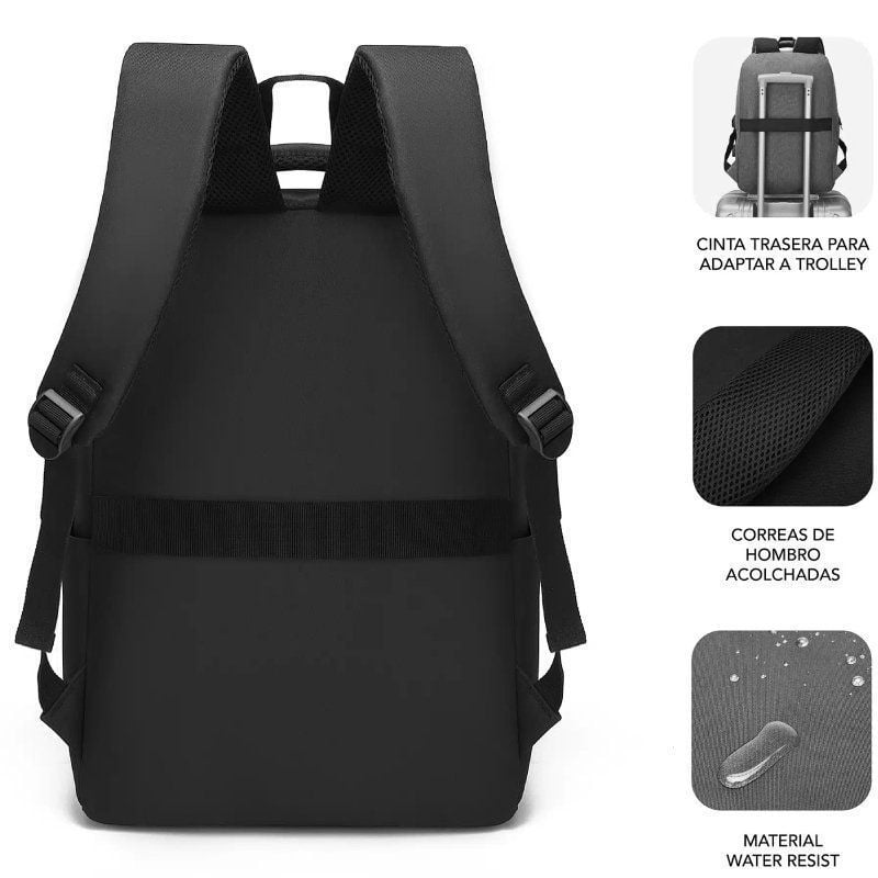 Mochila Subblim City Backpack para Portátiles hasta 15.6"
Puerto USB
Negra