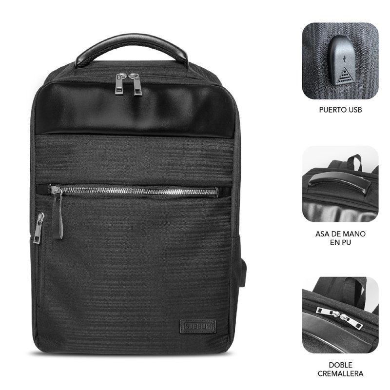 Mochila Subblim Business V2 AP Backpack para Portátiles hasta 15.6"
Puerto USB
Negra