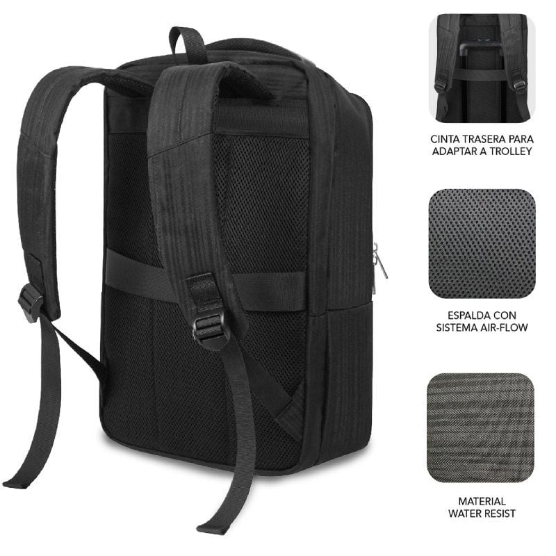 Mochila Subblim Business V2 AP Backpack para Portátiles hasta 15.6"
Puerto USB
Negra