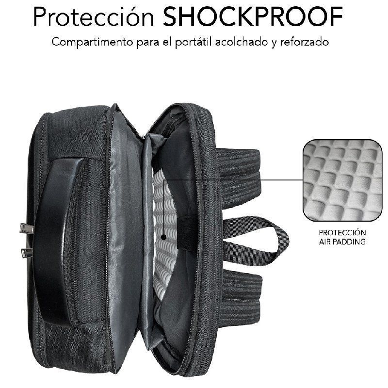 Mochila Subblim Business V2 AP Backpack para Portátiles hasta 15.6"
Puerto USB
Negra