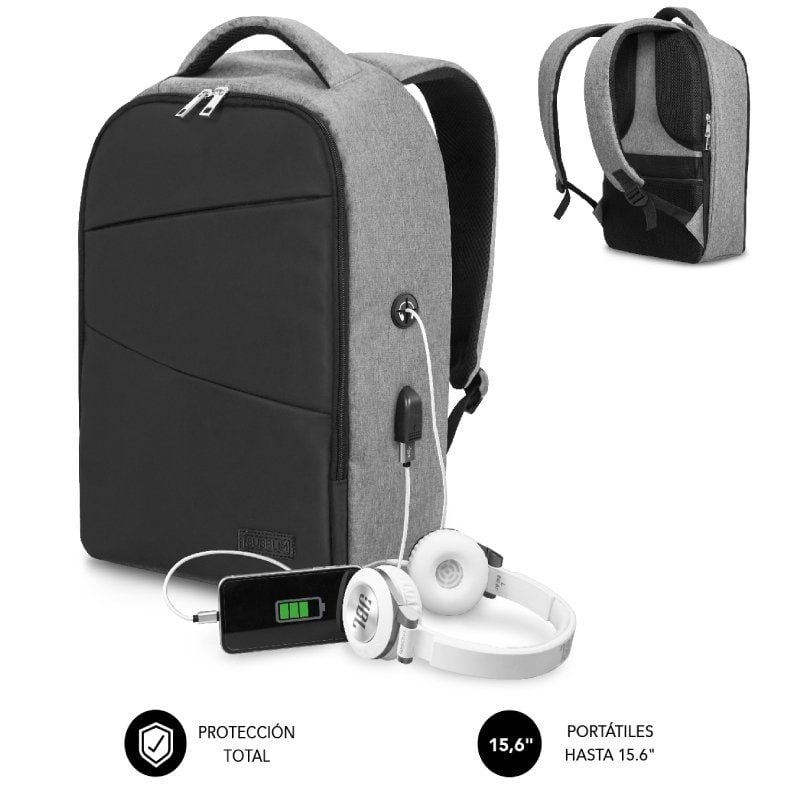 Mochila Subblim Secure V2 AP para Portátiles hasta 15.6"
Puerto USB
Antirrobo
Gris