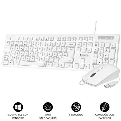 Teclado y Ratón Subblim Combo Business Slim Silencioso
Blanco