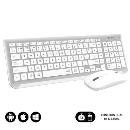 Teclado y Ratón Inalámbrico Subblim Combo Dual Prestige Extendido
Blanco y Plata