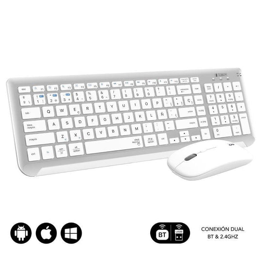 Teclado y Ratón Inalámbrico Subblim Combo Dual Prestige Extendido
Blanco y Plata