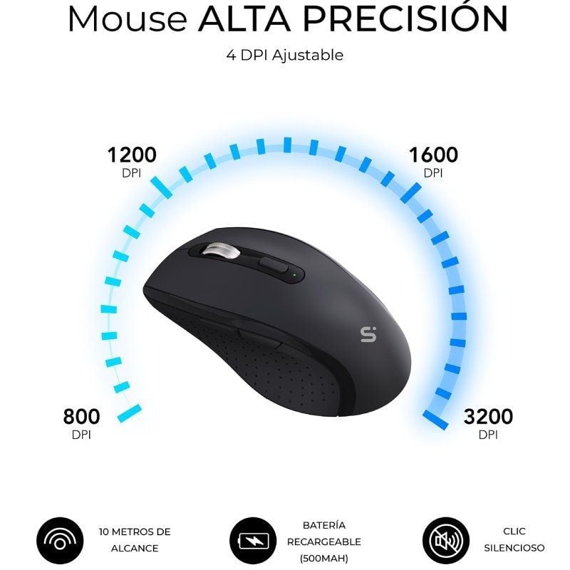 Teclado y Ratón Inalámbrico Subblim Combo Dual Office Prowave
Negro