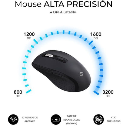 Teclado y Ratón Inalámbrico Subblim Combo Dual Office Prowave
Negro