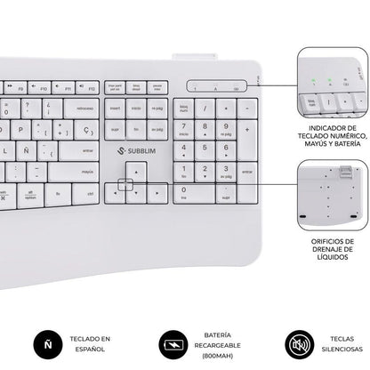 Teclado y Ratón Inalámbrico Subblim Combo Dual Office Prowave
Blanco