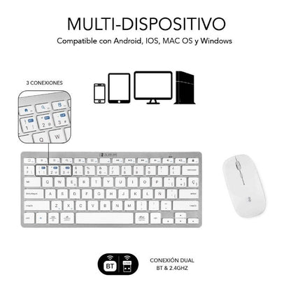 Teclado y Ratón Inalámbrico Subblim OCO010 Combo Multidispositivo Compacto
Plata