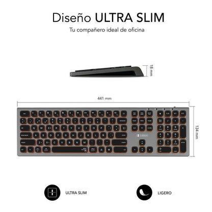 Teclado Inalámbrico Subblim Master
Gris y Negro