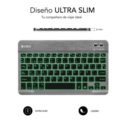 Teclado Compacto Inalámbrico por Bluetooth Subblim Smart Backlit
Gris
