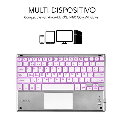 Teclado Compacto Inalámbrico por Bluetooth Subblim SMBT50
Plata