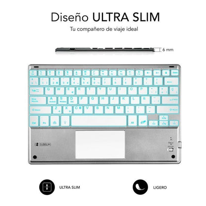 Teclado Compacto Inalámbrico por Bluetooth Subblim SMBT50
Plata