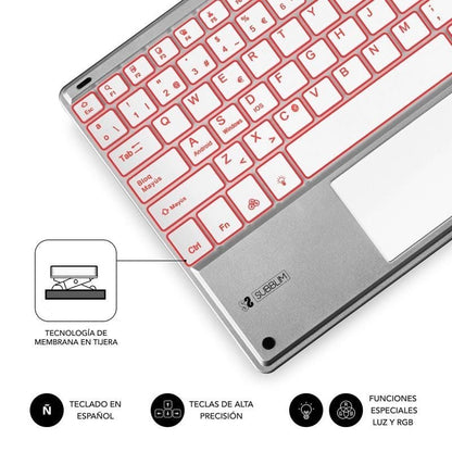Teclado Compacto Inalámbrico por Bluetooth Subblim SMBT50
Plata