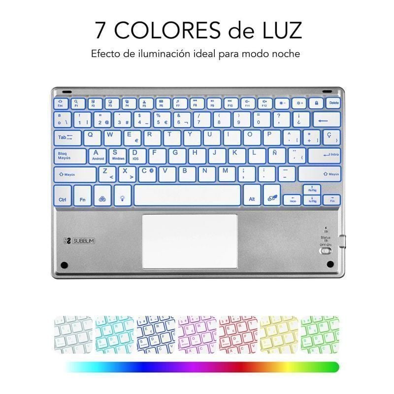 Teclado Compacto Inalámbrico por Bluetooth Subblim SMBT50
Plata