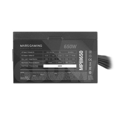 MARS GAMING Fuente Alimentacion MPIII 650W,Silent