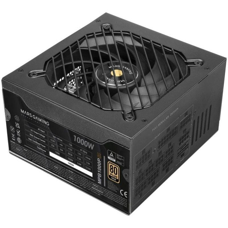 Fuente de Alimentación Mars Gaming MPB1000PSI
1000W
Ventilador 14cm
80 Plus Gold