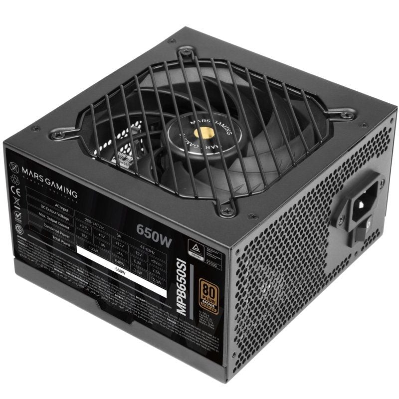 Fuente de Alimentación Mars Gaming MPB650SI
650W
Ventilador 12cm
80 Plus Bronze