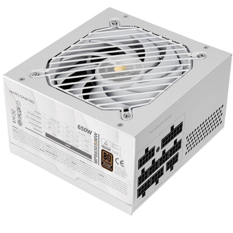 Fuente de Alimentación Mars Gaming MPB650SIM
650W
Ventilador 12cm
80 Plus Bronze
