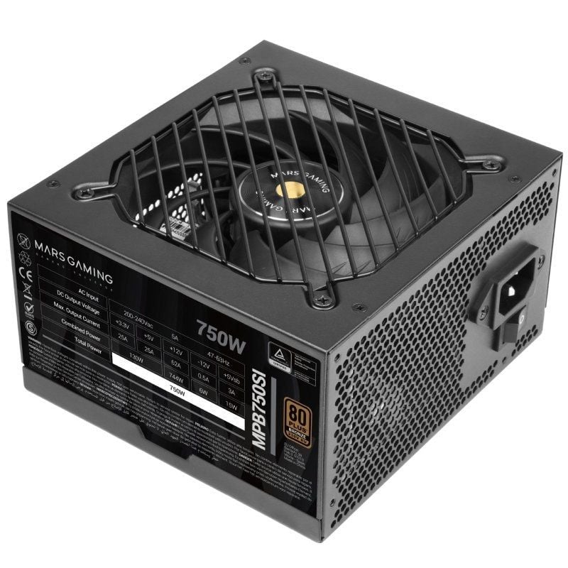 Fuente de Alimentación Mars Gaming MPB750SI
750W
Ventilador 12cm
80 Plus Bronze