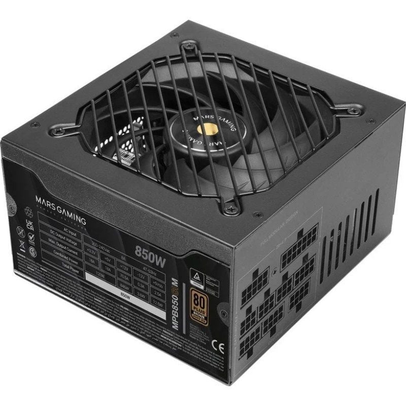 Fuente de Alimentación Mars Gaming MPB850SIM
850W
Ventilador 14cm
80 Plus Bronze