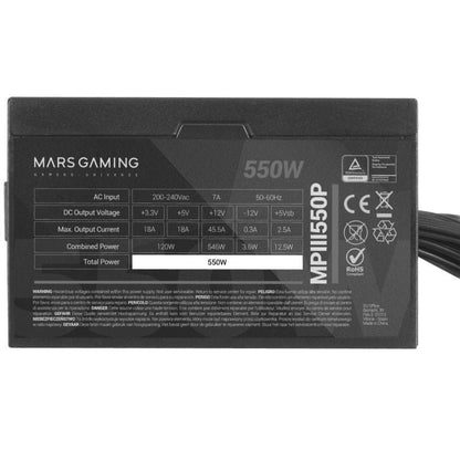 Fuente de Alimentación Mars Gaming MPIII550P
550W
Ventilador 12cm