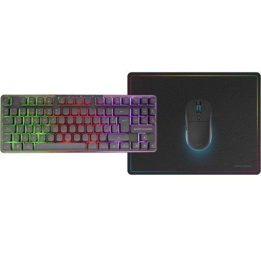 Pack Gaming Mars Gaming MCPWTKL
Teclado Inalámbrico + Ratón Inalámbrico + Alfombrilla