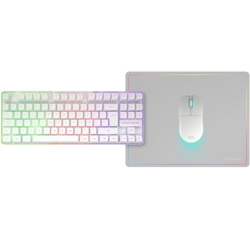 Pack Gaming Mars Gaming MCPWTKL
Teclado Inalámbrico + Ratón Inalámbrico + Alfombrilla