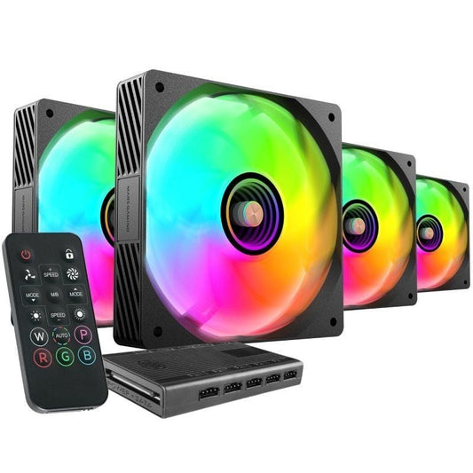 Pack 4 Ventiladores Mars Gaming MF-SI4KIT
12cm + HUB + Mando a Distancia
ARGB