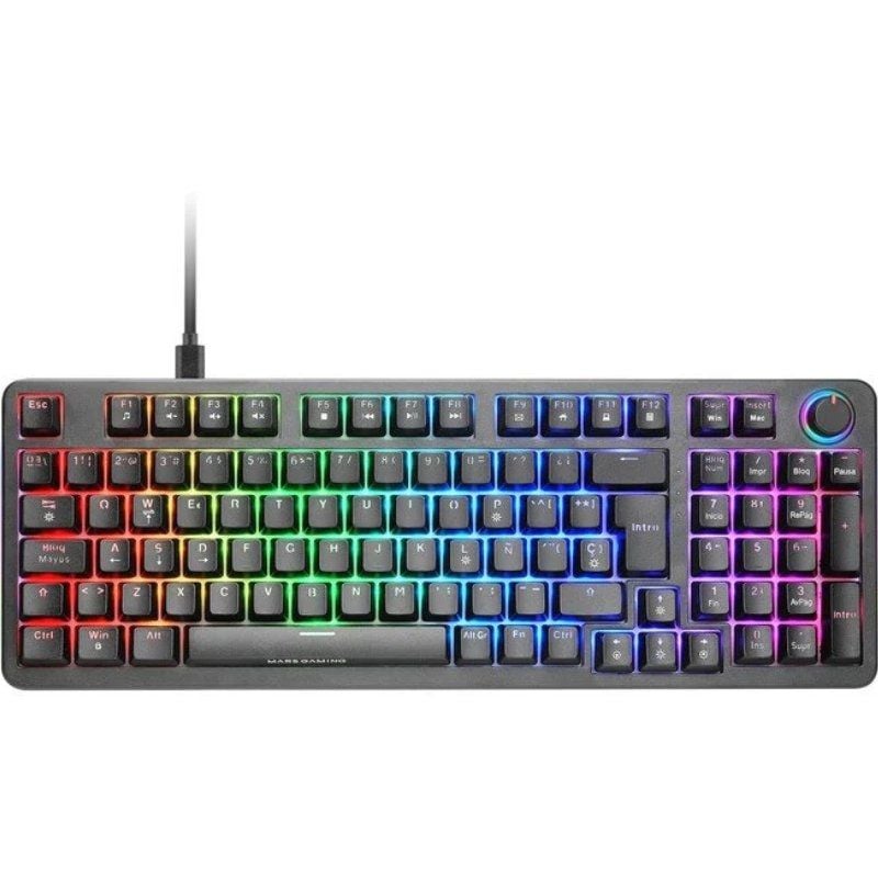 Mars Gaming Tecl. MKPROYES Silent Switch RGB Negro