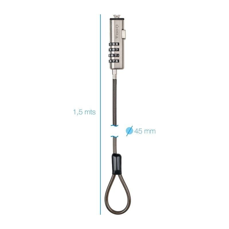 Cable de Seguridad Tipo NANO para Portátiles TooQ TQCLKC0035-G
1.5m