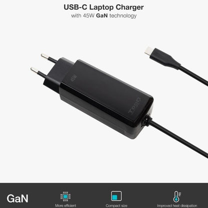 Cargador de Portátil GaN TooQ TQLC-USBCGAN100PD-C USB Tipo-C
45W
Automático
Voltaje 5-20V
