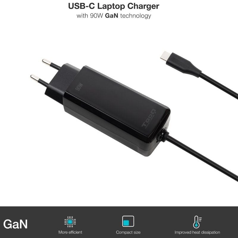 Cargador de Portátil GaN TooQ TQLC-USBCGAN90PD-C USB Tipo-C
90W
Automático
Voltaje 5-20V