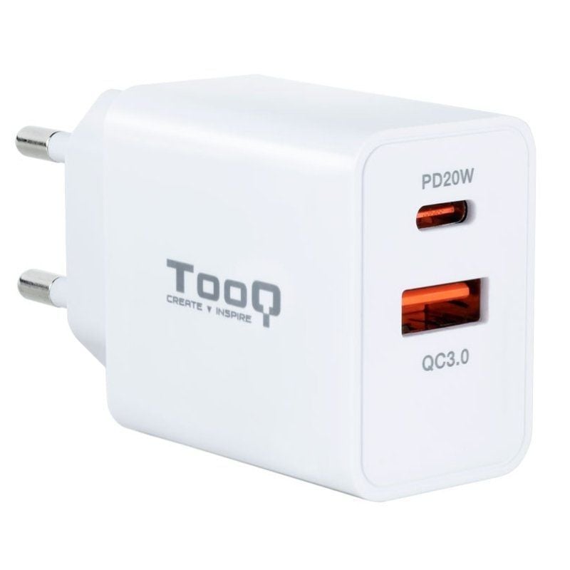 Tooq Cargador de pared doble USB-C PD+ USB A