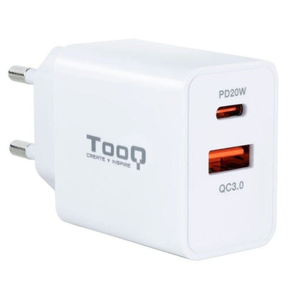 Tooq Cargador de pared doble USB-C PD+ USB A