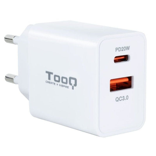 Tooq Cargador de pared doble USB-C PD+ USB A