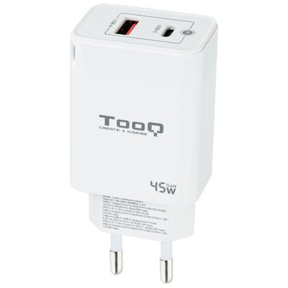 Cargador de Pared GaN TooQ TQWC-GANQCPD45WT
1xUSB Tipo-C
1xUSB
45W