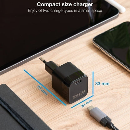 Cargador de Pared TooQ TQWC-PD20
1xUSB Tipo-C
20W