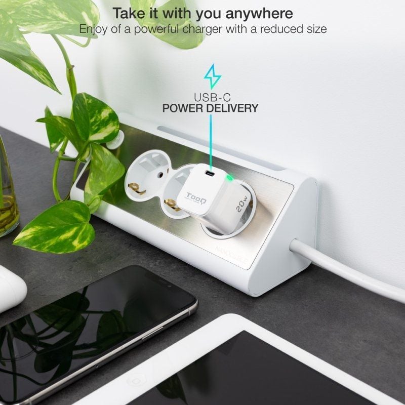 Cargador de Pared TooQ TQWC-PD20WT
1xUSB Tipo-C
20W
Blanco