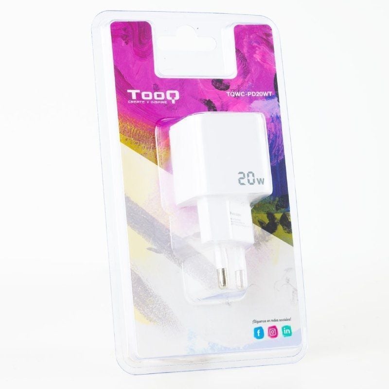 Cargador de Pared TooQ TQWC-PD20WT
1xUSB Tipo-C
20W
Blanco