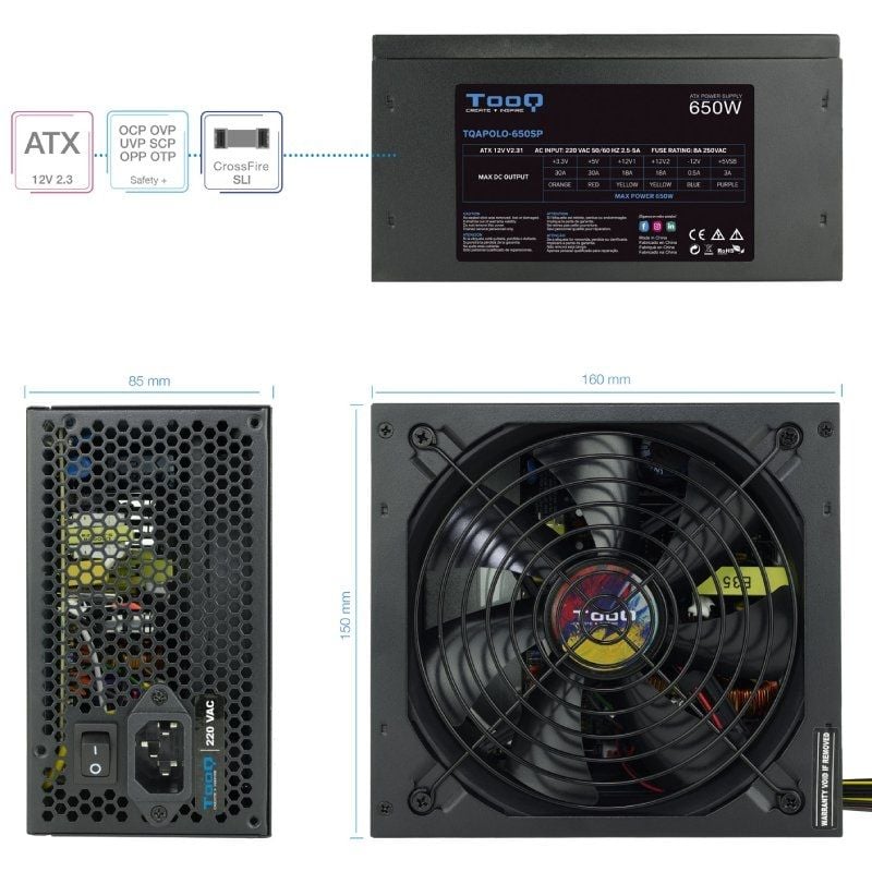 Tooq Fuente Alimentación TQAPOLO-650SP 650W