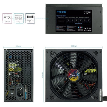 Fuente de Alimentación Tooq TQAPOLO-750SP
750W
Ventilador 14cm
