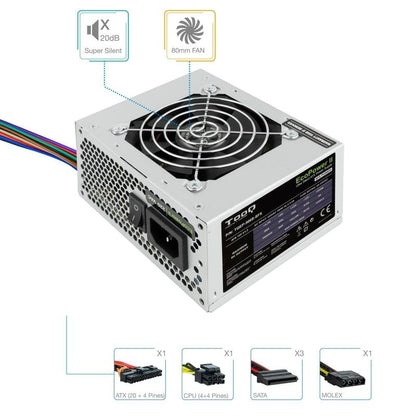 Fuente de Alimentación SFX TooQ TQEP-500S-SFX
500W
Ventilador 8cm