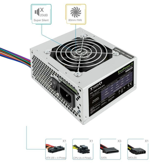 Fuente de Alimentación SFX TooQ TQEP-500S-SFX
500W
Ventilador 8cm