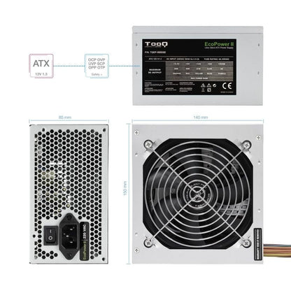 Fuente de Alimentación TooQ TQEP-500SSE
500W
Ventilador 12cm