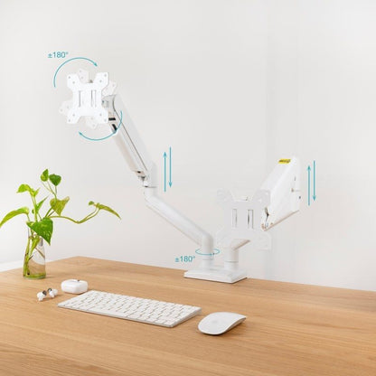 Soporte de Mesa para 2 Monitores TooQ DB1434TNR-W
Giratorio
Inclinable
hasta 10kg