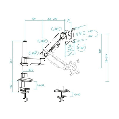 Soporte de Mesa para Monitor TooQ DB1532TNR-B
Giratorio
Inclinable
hasta 9kg