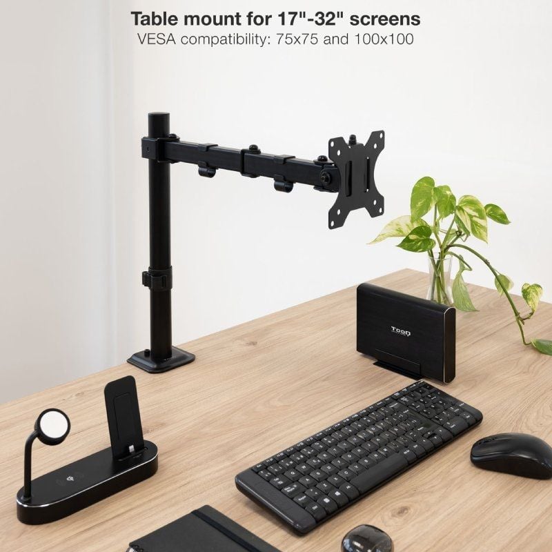 Tooq Soporte mesa DB1801TN-B 1 brazo 17-32"